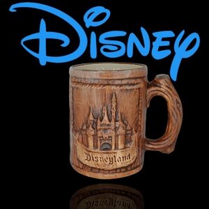 Vintage Disneyland faux wood & Ceramic Castle coffee mug